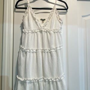 White Tiered Chemise with Lace Trim